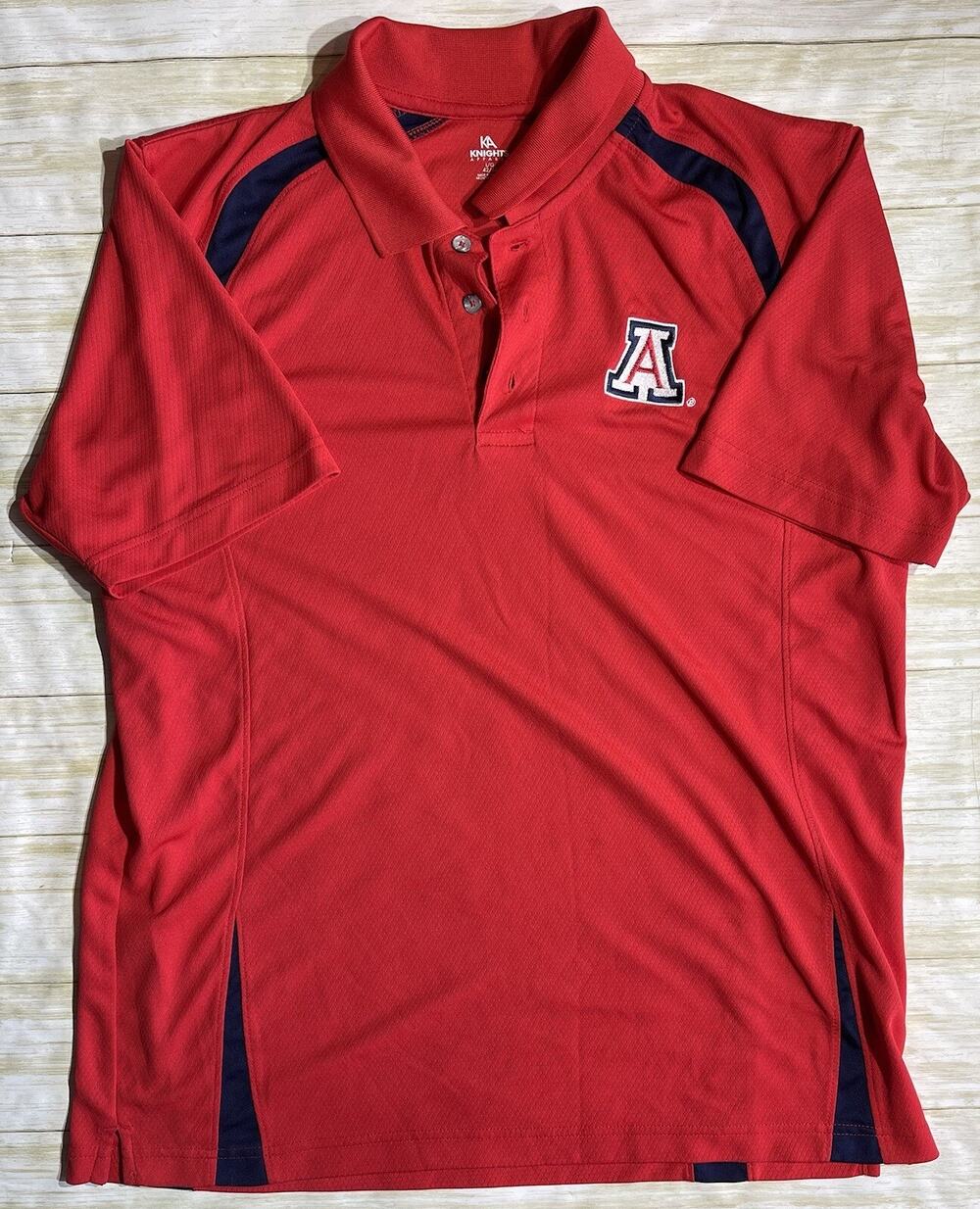 KA Knights Apparel “A” Men’s Red & Blue Polo Short Sleeve Shirt Size L